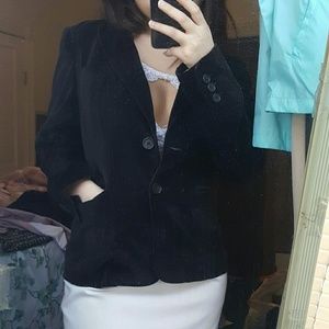 Banana Republic Black Stripped Suede Blazor